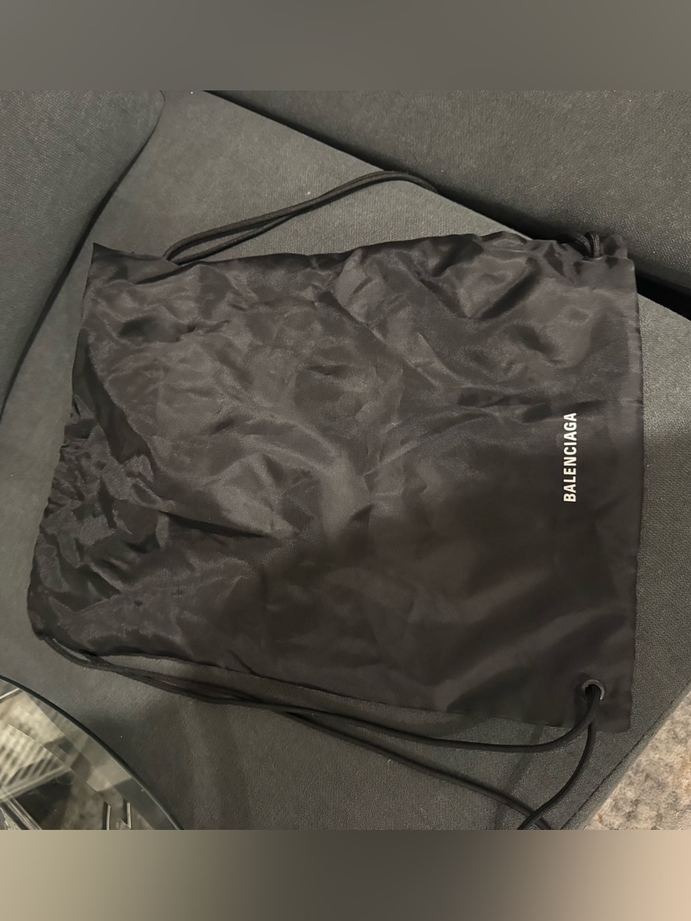 Balenciaga Black Nylon Drawstring Backpack
